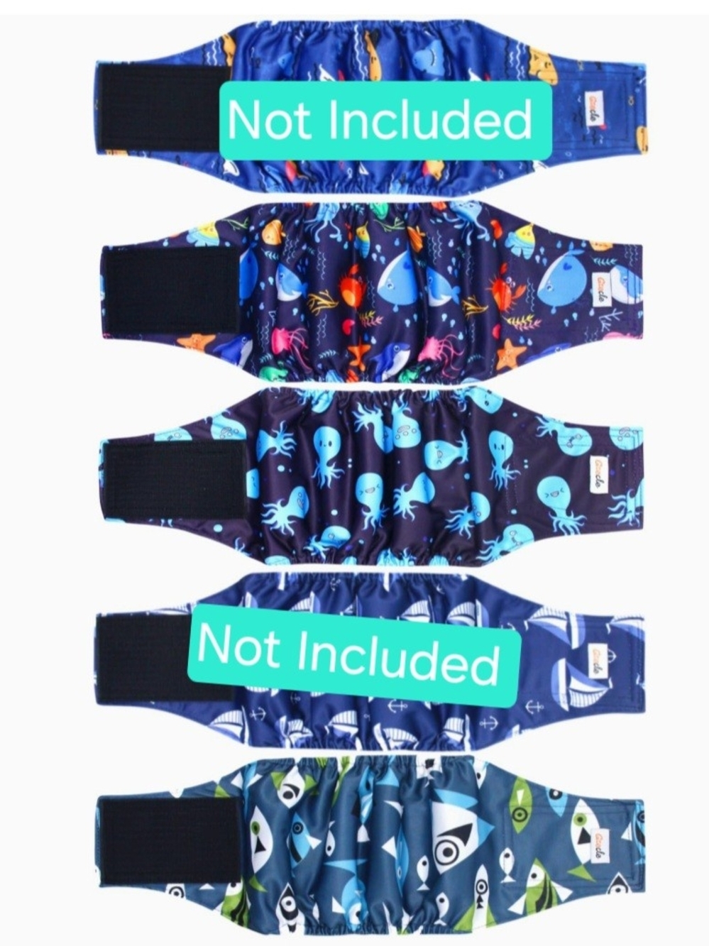 Doggie Diapers - Navy Ocean Print (New)